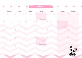 Veja aqui o calendário mensal de calendário junho 2021 inclusivamente os números das semanas. Calendario Mensal 2021 Panda Rosa Junho Fazendo A Nossa Festa