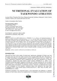 Pdf Nutritional Evaluation Of Taekwondo Athletes