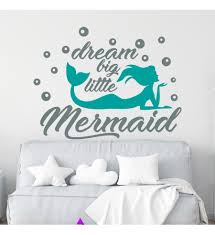 Check out our mermaid wall decor selection for the very best in unique or custom, handmade pieces from our wall decor shops. Vinyl Sticker Decal For Wall Quote Wall Decal Dream Big Little Mermaid Quote Wall Decor Sticker Mermaid Wall Decal Girl Room Decor Sea Themed Wall Decal Nursery Decor For Girl Nautical Wall