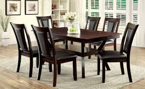 Dark Cherry 5 Piece Dining Set Brent In 2020 Dining Sets Modern Solid Wood Dining Table Dining Room Sets