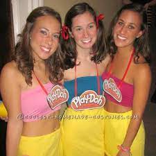 Easy And Cute Last Minute Play Doh Costumes For A Group Of Girls Halloween Disfraces Disfraces Payasos