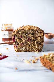 Flourishing Foodie Raspberry Coconut And Almond Oatmeal Breakfast Loaf Breakfast Loaf Healthy Bread Recipes Raspberry Coconut