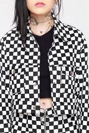 Black And White Checkered Jacket Checkered Life Crop Jacket Checkered Jacket Crop Jacket Jackets