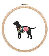 Maybe you would like to learn more about one of these? Labrador Retriever Silhouette Cross Stitch Pattern Floral Roses Pet Animal Wall Art Dog Cross Stitch Modern Trendy Great Gift Zindagi Designs