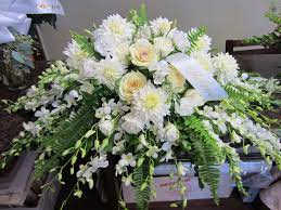 Avas flowers 800 flowers flowers for you purple and white flowers white roses funeral arrangements flower arrangements sympathy flowers seasonal casket flowers funeral flowers bing images floral wreath wreaths plants home decor floral crown decoration home. Shades Of White Flowers For The Casket Include Orchids Kale Dahlias And Roses Funeral Flower Arrangements Funeral Floral Casket Flowers