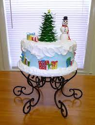 Snowman And Christams Tree Cake Christmas Christmas Cake Christmas Cake Decorations Cake