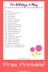 Fun Holidays To Celebrate In May The Keele Deal National Holiday Calendar Silly Holidays Holiday Calendar