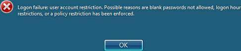 Then on desktop hit ctrl + alt + del and change password to a blank one and, boom! Blank Passwords Not Allowed Password Recovery