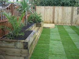 Raised Bed With Bench Patio Garden Sleepers In Garden Built In Garden Seating
