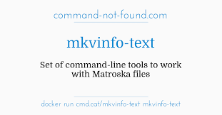 Mkvtoolnix is a set of tools to create, alter and inspect matroska files under linux, other unices and windows. Command Not Found Com Mkvinfo Text