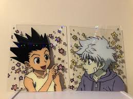 Paint with me!glass painting!#attackontitan #glasspainting #anime. Gon Killua Glass Painting In 2021 Anime Canvas Art Anime Canvas Painting Glass Painting