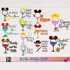 Number 02 This Listing Includes Digital Files For Instant Download Easy To Cust Disney Wine Glasses Disney Princess Wine Glasses Disney Bachelorette Parties