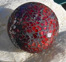 Mosaic Balls 3 Crackle Glass Mirror Mirrored Carpet Ball Decoration Bowls Flowers Red Set 4 New Reduced 12 08 Basteln Mosaik