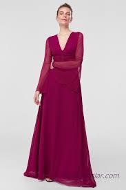 2019 Sifon Abiye Elbise Modelleri Mor Uzun V Yakali Uzun Kol Dugmeli Kiyafet Kombinleri Elbise Modelleri Elbise The Dress