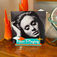 Mid Century Modern "now Playing" Record Stand: Retro LP Vinyl Holder