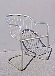 Vintage Designer Cantilever Tubular Chrome Chairs With Wire Seat Back Chrome Chair Modern Leather Lounge Chair Wire Seating