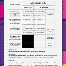 Moga tarikh cuti sekolah 2019 malaysia. Takwim Cuti Persekolahan Dan Perayaan 2020