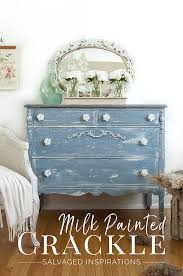 Milk Painted Furniture Modern Farmhouse Crackle Makeover Milk Paint Furniture Milk Paint Painted Furniture