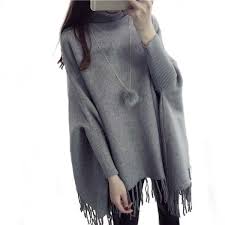 Découvrez les incontournables de cette saison. Femmes Chauve Souris Chandails Poncho Col Roule Gland Pull Et Pull Jumper Lache Surdimensionne Manteau Cw005 Aliexpress
