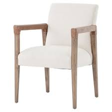 Cable mate system relax chair comfortable dining chair store lp support 336d vanity tray for dresser decor armchair ear minimalist. Jolie Modern French Country White Linen Leather Oak Dining Arm Chair Kathy Kuo Home