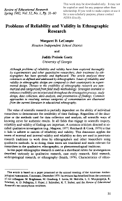@herdnepal ethnography title advantages and disadvantages as a qualitative research method, ethnography offers several advantages. Pdf Problems Of Reliability And Validity In Ethnographic Research