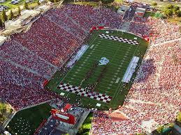 fresno state aerial view of bulldog stadium canvas print