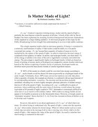 An example is a fire. Pdf Is Matter Made Of Light