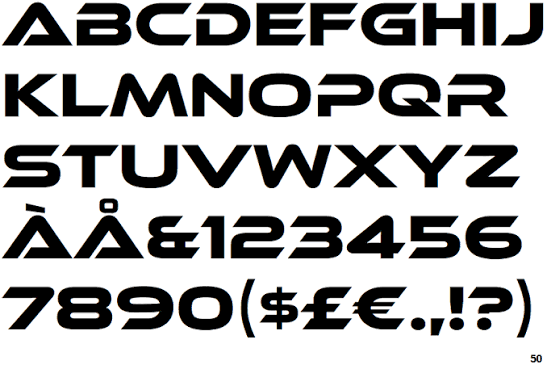 Bảng kí tự font Ethnocentric