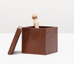 Pigeon Poodle Hampton Tobacco Full Grain Leather Bath Accessories Gracious Style