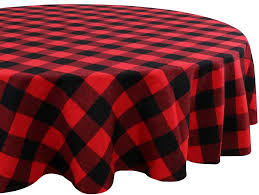 15 classic christmas tablecloths to set your holiday table in style. Amazon Com Ourwarm Buffalo Plaid Cotton Christmas Tablecloth Round 70 Inch Waterproof Red And Black Checked Tablecloth For Lumberjack Baby Shower Christmas Decorations Home Kitchen