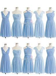 Buy Simple Dress Short A Line Light Blue Chiffon Bridesmaid Dres Blue Bridesmaid Dresses Short Bridesmaid Dresses Plus Size Light Blue Chiffon Bridesmaid Dress