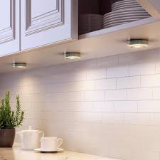 led silver battery operated puck light