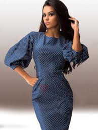 Adorewe Tidebuy Tidebuy Tidebuy Polka Dots Half Lantern Sleeves Bodycon Womens Dress Adorewe Com Ropa