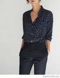 Black And White Polka Dot Shirt Womens Black Pants And A Polka Dot Shirt Women Sfashionclassy Casual Style Outfits Fashion Clothes