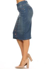 Debbie Button Front Jean Skirt-Vintage wash-Only size XS left in stock