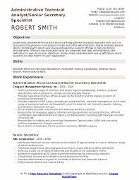 senior secretary resume samples
