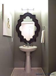 Powder Room Reveal Bathroom Mirror Makeover Bathroom Decor Basement Bathroom Design