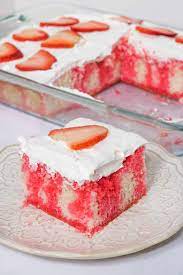 You can easily make this strawberry jello cake your own by changing up the flavor of the jello and top with different berries. Strawberry Jello Poke Cake Easy 5 Ingredient Recipe