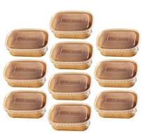 Take Out Food Boxes Lidded Disposable Lunch Takeaway Containers Packaging Single Cell Kraft Paper 20 Pcs