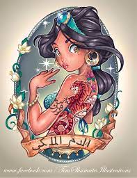 Use these images to quickly print coloring pages. Tattooed Disney Princesses The Mary Sue