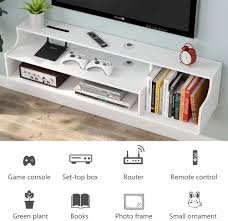 Contemporary floating tv stands, wood mountable tv shelves, floating tv stands with storage, and much more! Tribesigns 3 Tier Modern Floating Tv Shelf Tv Stand Wall Mounted Media Console Shelf 43 3x11 8x11 Inch For Cable Box Xbox One Dvd Player Game Console Living Room White Walmart Com Walmart Com