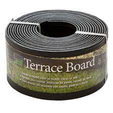 Easily use to create a raised layer of mulch, rocks or soil. 5 In X 40ft Terrace Board Landscape Lawn Edging With Stakes Polyethylene Black Garden Edging Supplies Borders Home Garden