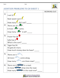 First grade word problem workbook #1. 1st Grade Addition Word Problems