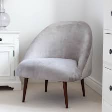 Grey Velvet Tub Chair Small Chair For Bedroom Upholstered Occasional Chairs Velvet Bedroom Chair