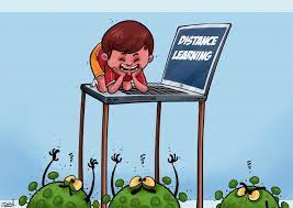 With remote learning there are real concerns about loneliness, welfare and lack of interaction. Distance Learning Cartoon Movement