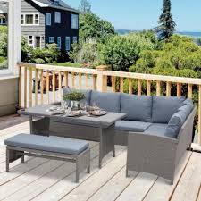 Ethos corner sofa group by maze rattan. Dining Table Included Patio Conversation Sets Outdoor Lounge Furniture The Home Depot