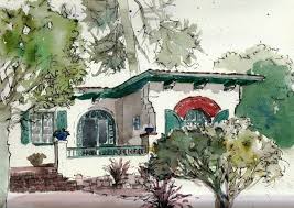 Cecile Chalot Maison A Hossegor 2 Aquarelle Cecile Gouache
