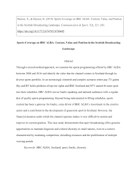 Alba organises various activities providing networking and mentoring opportunities to promote careers for members of underrepresented groups. Pdf Sports Coverage On Bbc Alba Content Value And Position In The Scottish Broadcasting Landscape