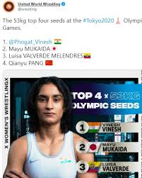 She had been a mess, initially, inconsolable and distraught. Indian Wrestler Vinesh Phogat To Be The Top Seed In Tokyo Olympics