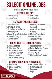 33 Legit Online Jobs Where You Can Earn 50 000 From Home Legit Online Jobs Online Jobs Best Online Jobs